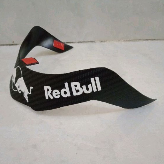 spoiler helm KYT rc7 carbone motif red bull putih