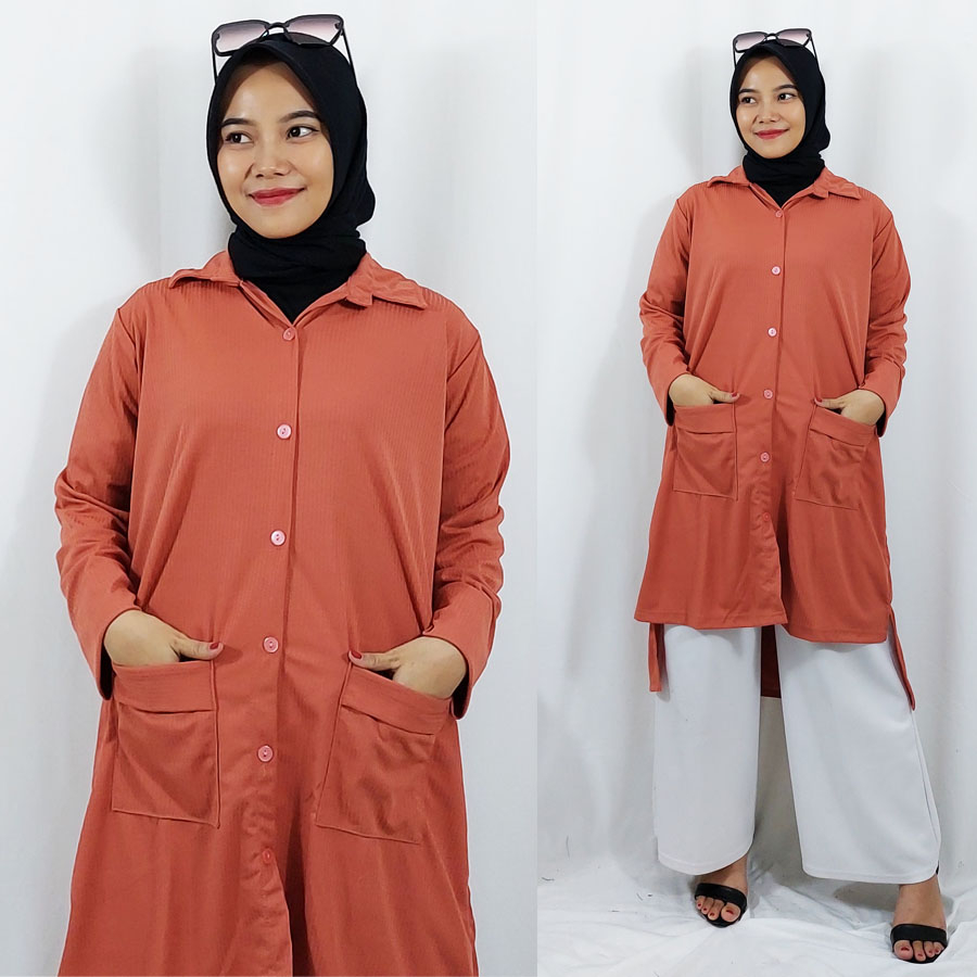 CARLINA NAWA TUNIK BUSUI FRIENDLY SELLA KNIT DRESS WANITA