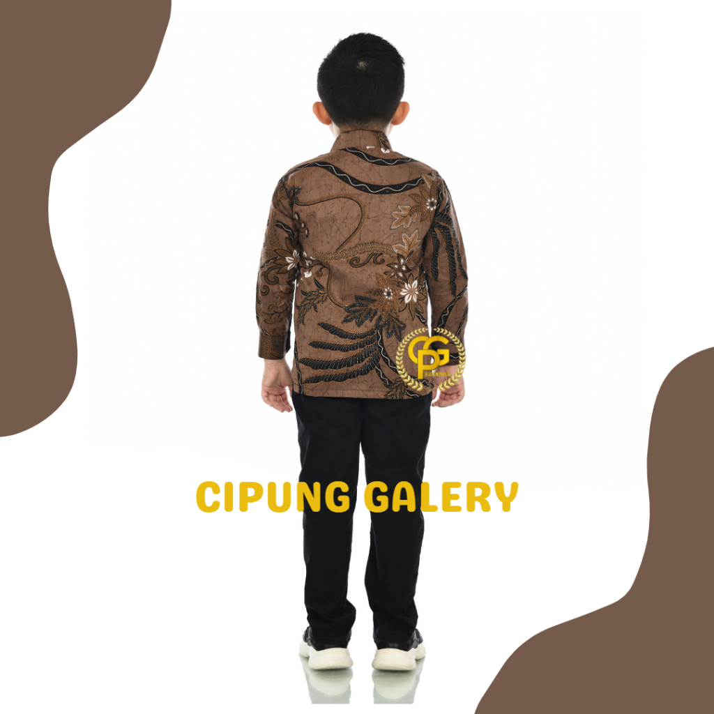 BATIK ANAK 2-15 TAHUN MOTIF MANGGAR MELATI COKLAT