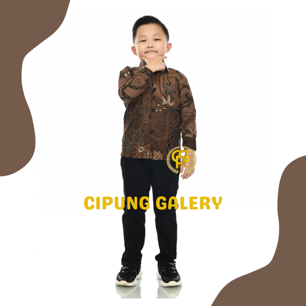 BATIK ANAK 2-15 TAHUN MOTIF MANGGAR MELATI COKLAT