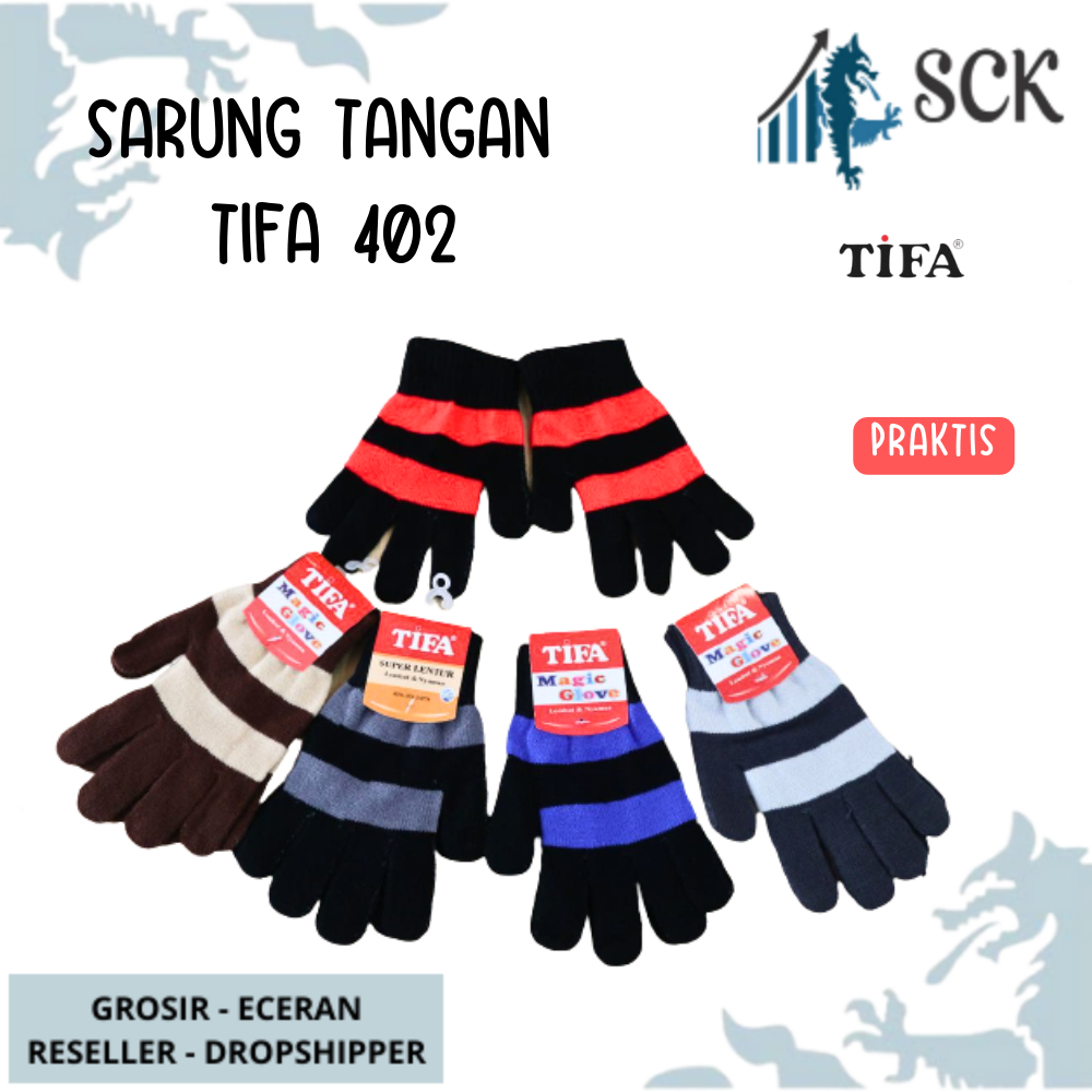 Sarung Tangan TIFA 402 STRIP WARNA / Kaos Tangan Polos TIFA STRIP 402 Dewasa Wanita / Perlengkapan Otomotif - sckmenwear GROSIR