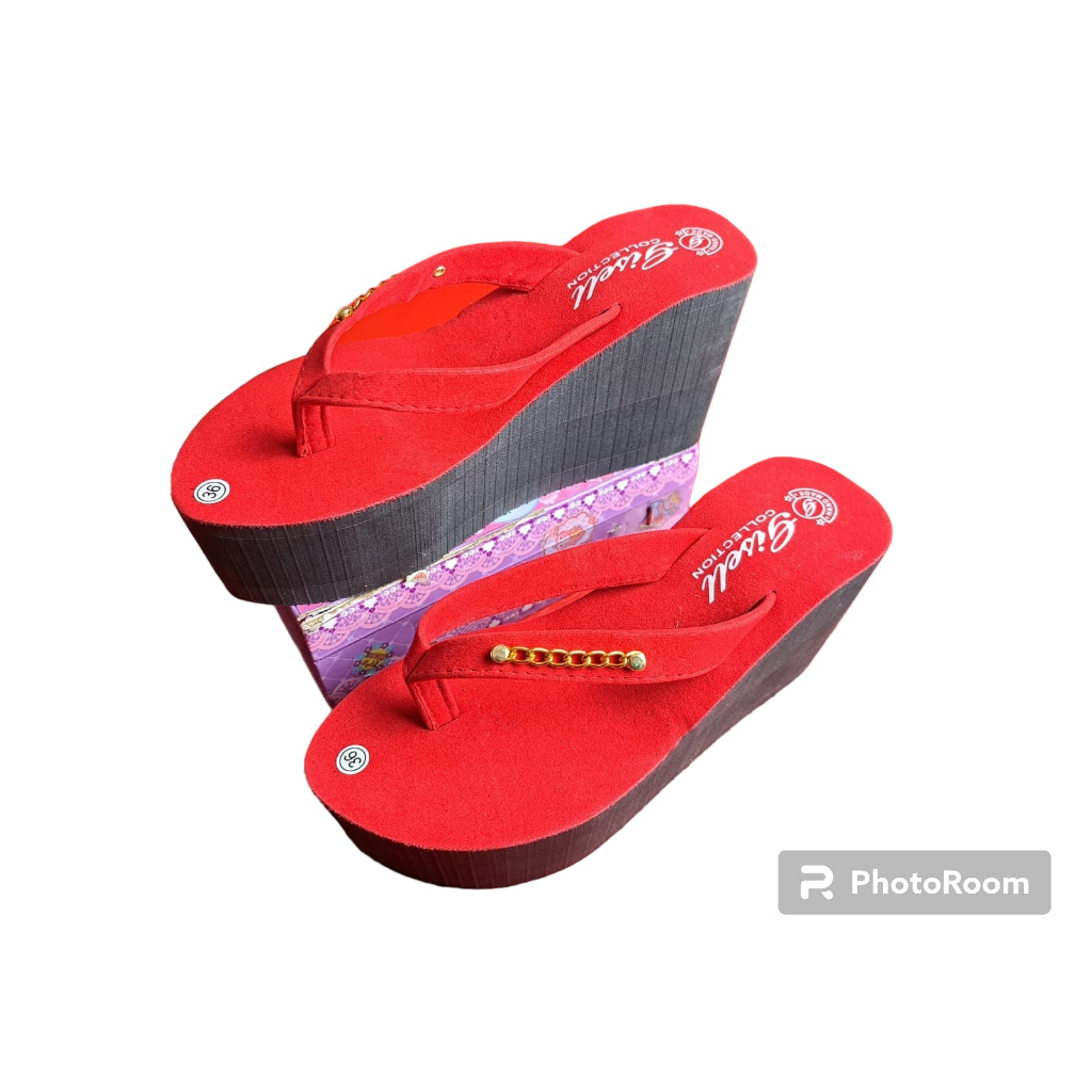 SANDAL WEDGES WANITA TINGGI 9 CM RANTE