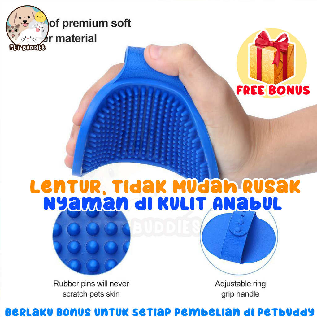 [FREE BONUS]Rubber Comb Sisir Kucing/Anjing Karet Mandi Lembut