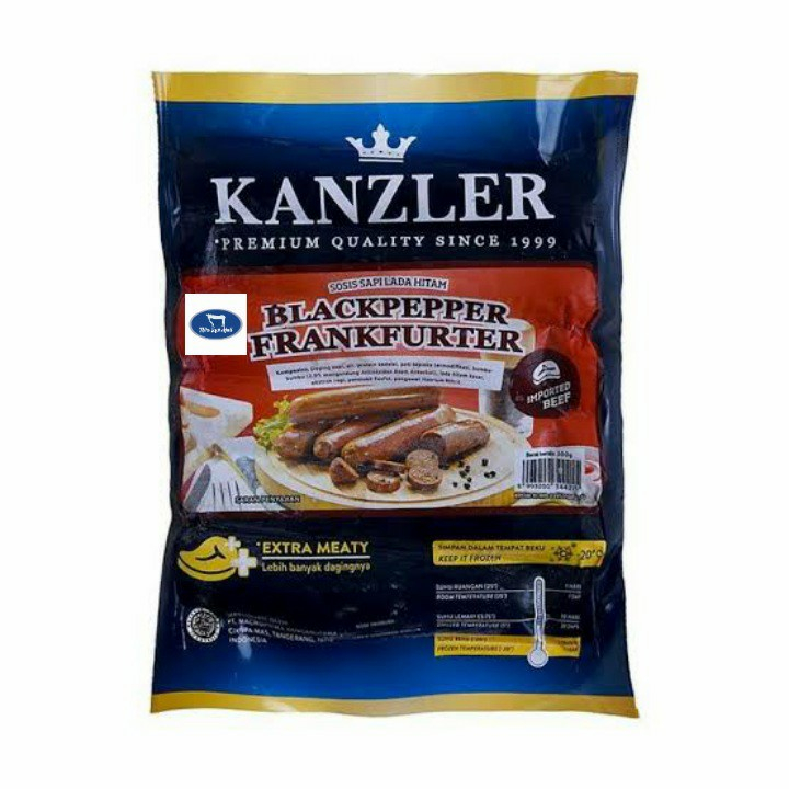 

Kanzler Sosis Sapi Blackpaper Frankfurter @360gr