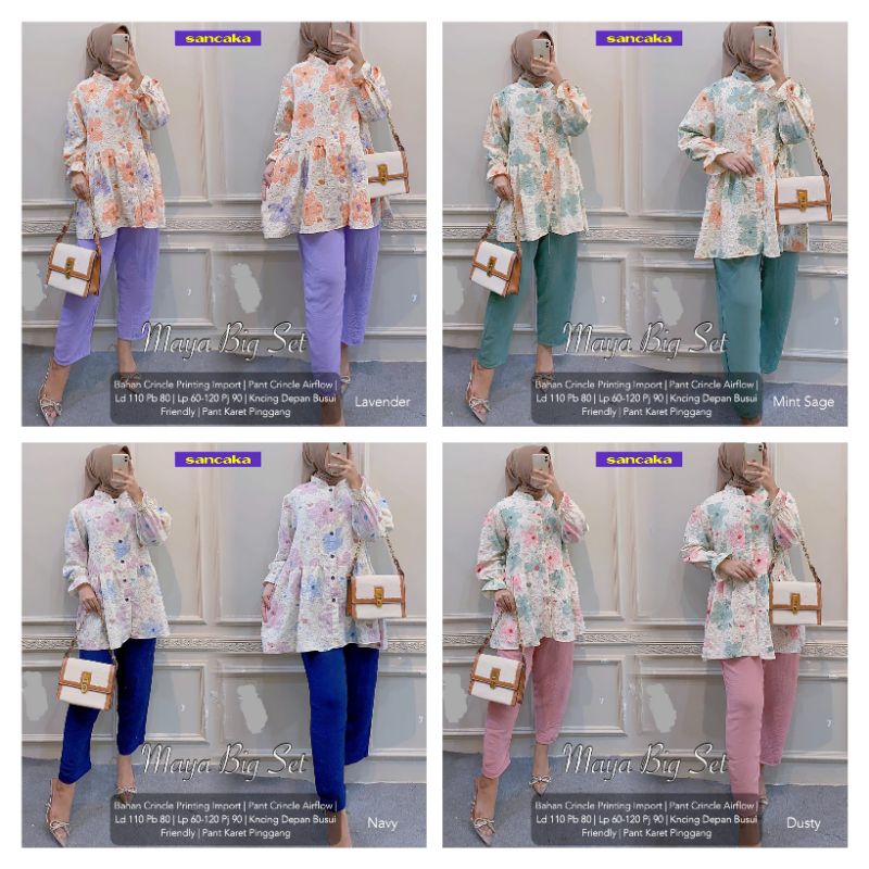 MAYA Big Size Edition Setelan Jumbo (Top & Pant) || By SANCAKA