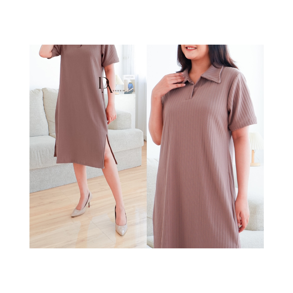 AMBER SLIT DRESS HORNET