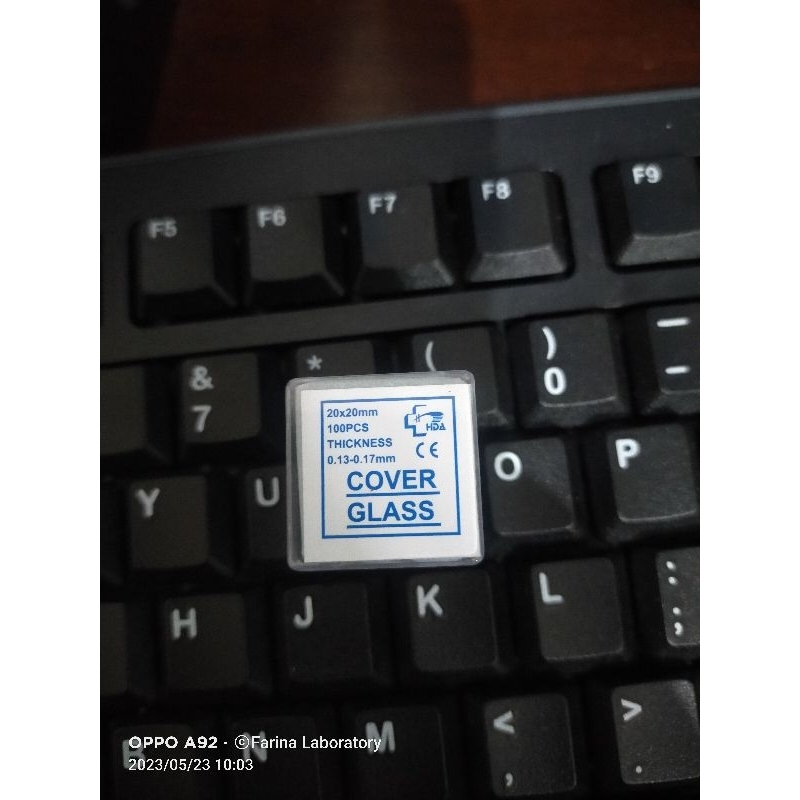 Cover Glass 20 x 20mm -Thickness-Penutup Glass