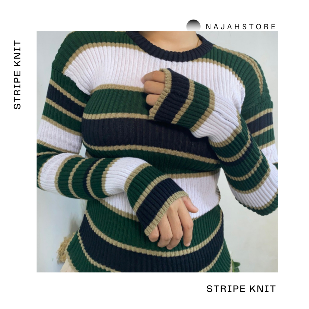 najahstore Stripe inner sweater knit