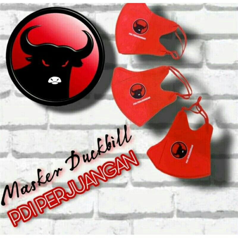 MASKER DUCKBILL Logo PDI PERJUANGAN