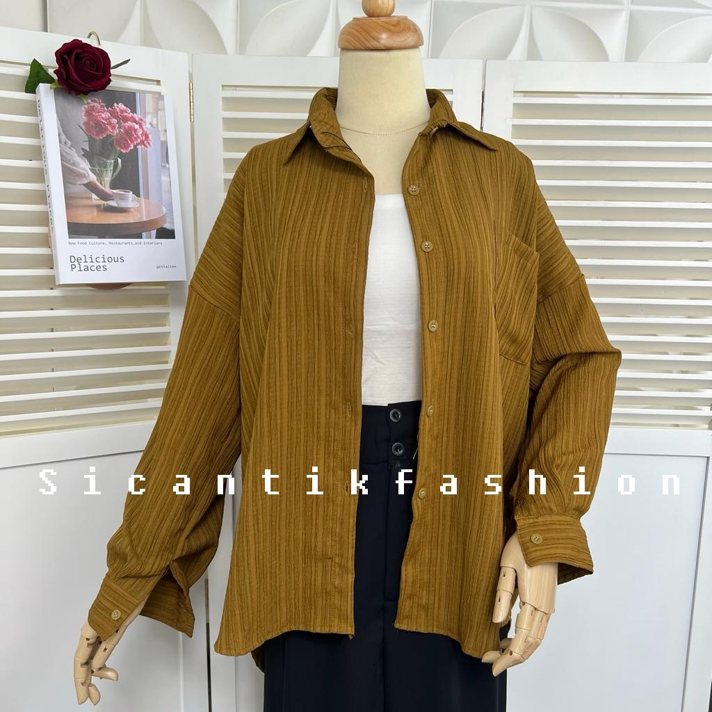 Kemeja Wanita Oversize / Kemeja Pocket Ladycrush / Shirt Wanita Casual