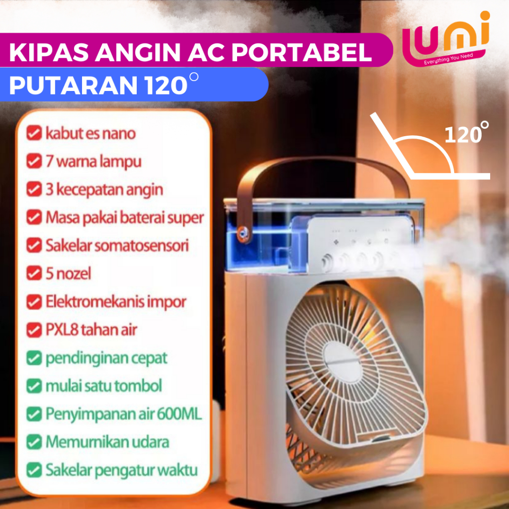 Kipas Angin Pendingin Mini AC Portable Air Cooler Mobil dan Ruangan / AC mini portable plus uap dan kipas angin 600ML