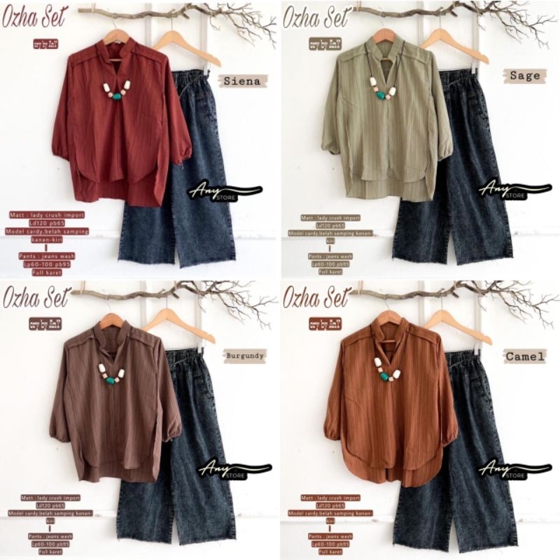 100% ORI Ozha daily set wanita by A.N.Y / ANY | Ld 120 Pjc 95