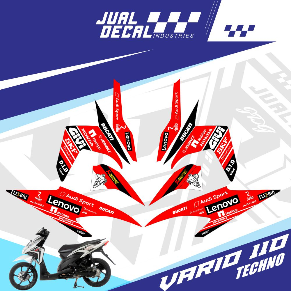 Striping Vario Techno 110 LENOVO Decal Stiker Vario Karbu 110 Karbu Full Body MotoGP Livery