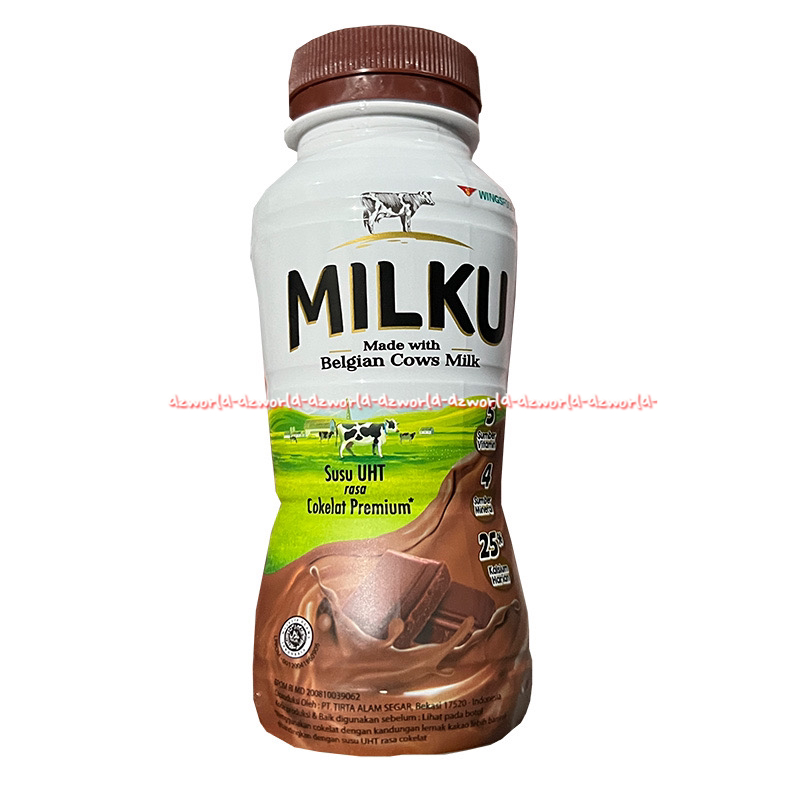 Milku Made With Belgian Cow Susu Uht 200ml Susu Botol Rasa Coklat Premium Minuman Susu Botol Untuk Anak Anak Bernutrisi