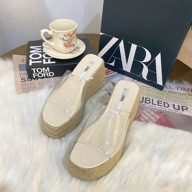 Transparant wedges sandals by Zara import high quality fashion shoes sandal wanita hak tinggi kantor
