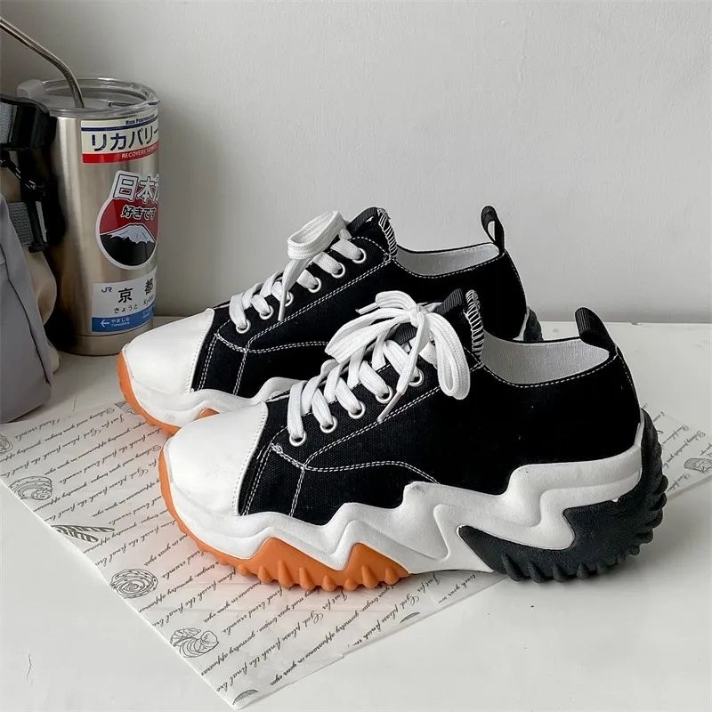 Promo Sepatu Sneakers Wanita Korea Zennix 01 Kanvas Hitam Putih