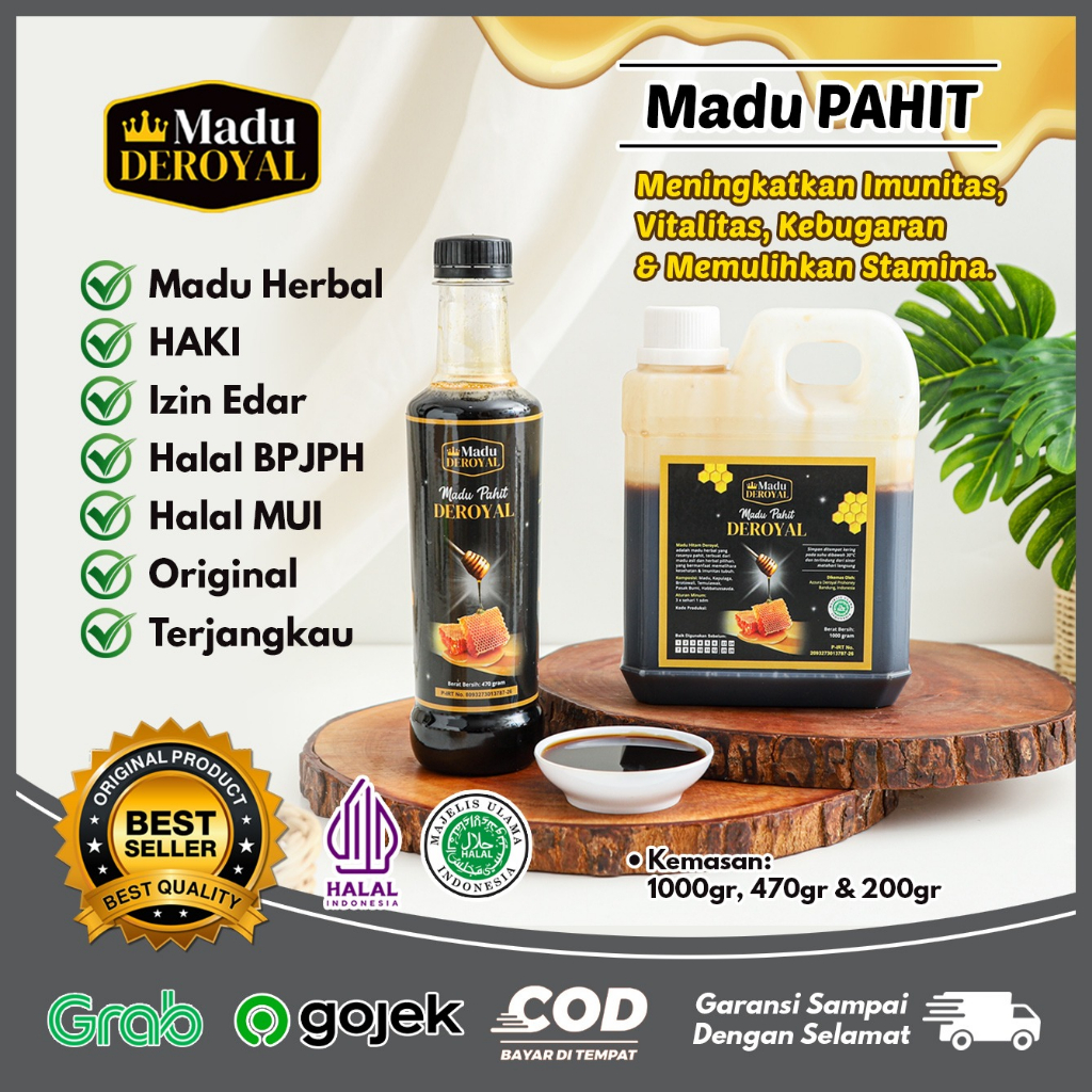 

Madu Deroyal - Madu Hitam Pahit Original 100% Grade Super Tanpa Campuran