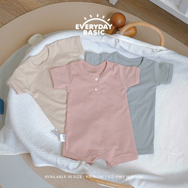 Kiki Pup Short Sleeve Romper/Jumper Bayi Everyday Basic Collection