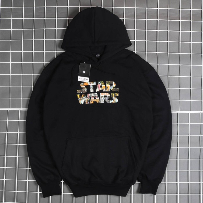 (SABLON) Sweater Pull &amp; Bear Star War Putih Premium Quality Full Print Pria Wanita