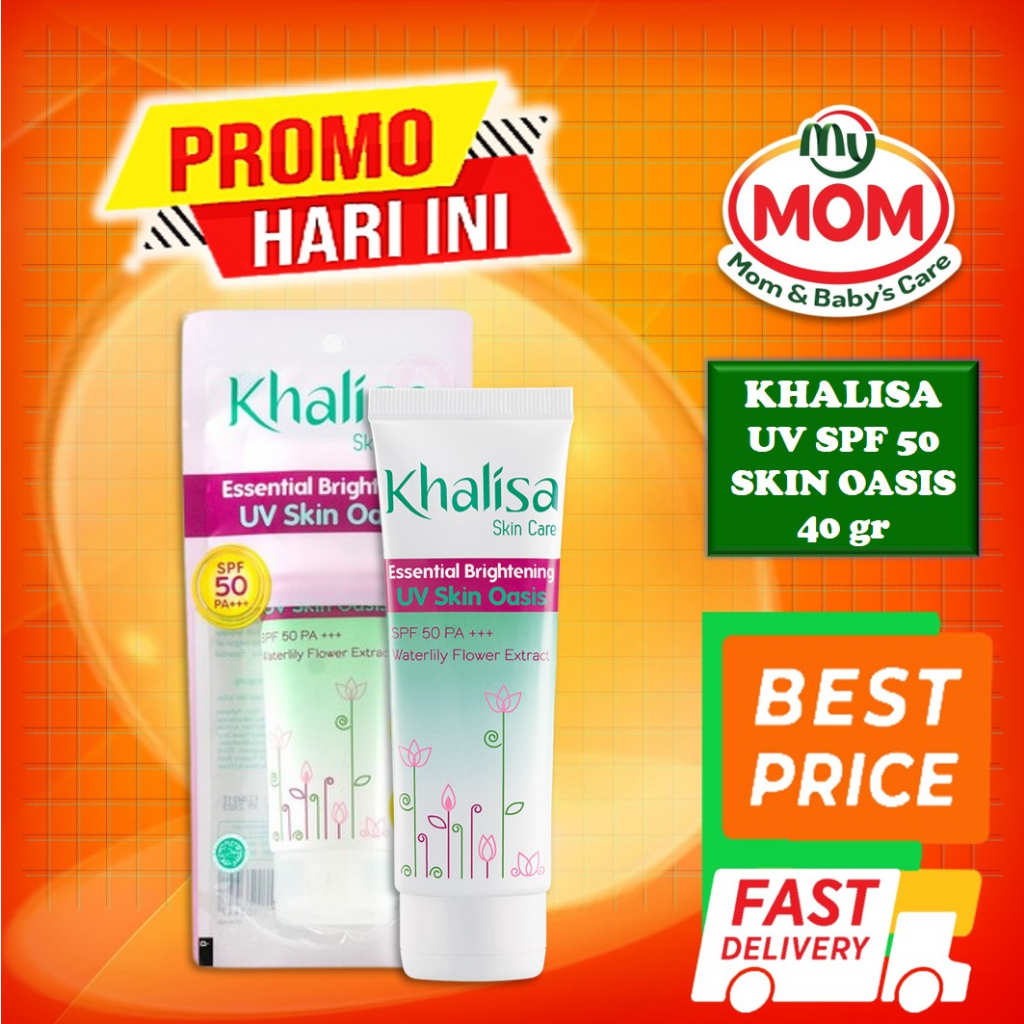 [BPOM] Khalisa Essential Brightening UV SPF50 Skin Oasis 40gr / Khalisa Sunscreen Wajah / Kalisa / Sun Block / MY MOM