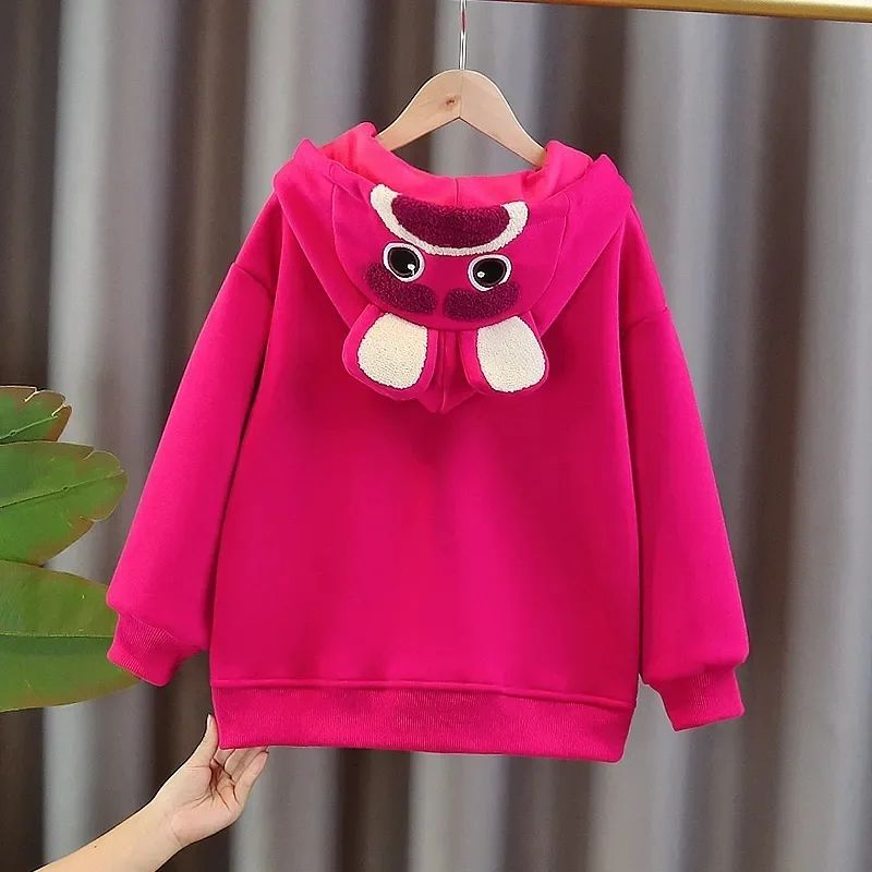 Disney Lotso Kawaii Hoodie Anak Y2k Estetika Lucu Kartun Anime Kasual Bertudung Korea Style