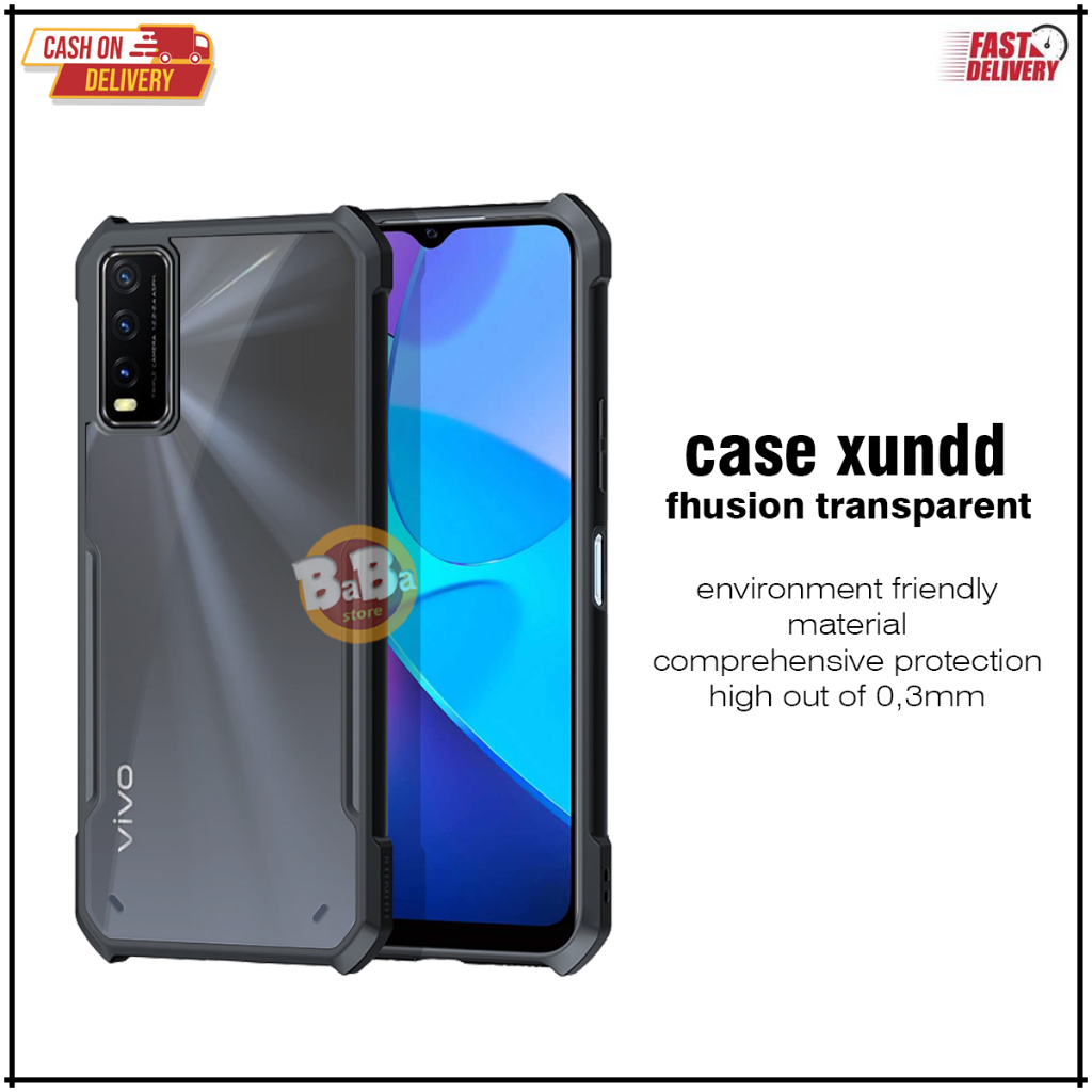 Case XUNDD Casing Vivo Y11S/Y12A/Y12S Shockproof Armor Fhusion Transparant Case