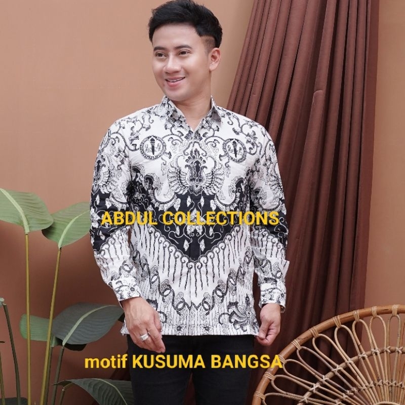 Guru Pria PGRI Kemeja Pria Motif Kusuma Bangsa Ukuran S hingga 5L untuk Guru Pria PGRI Motif Kusuma 