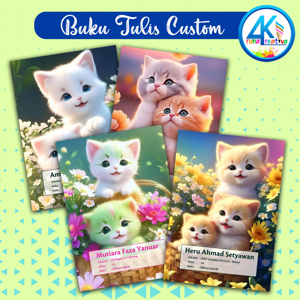 

Arunakreativa - Buku Tulis Sekolah Custom ukuran A5 isi 36 lembar kode 1-10