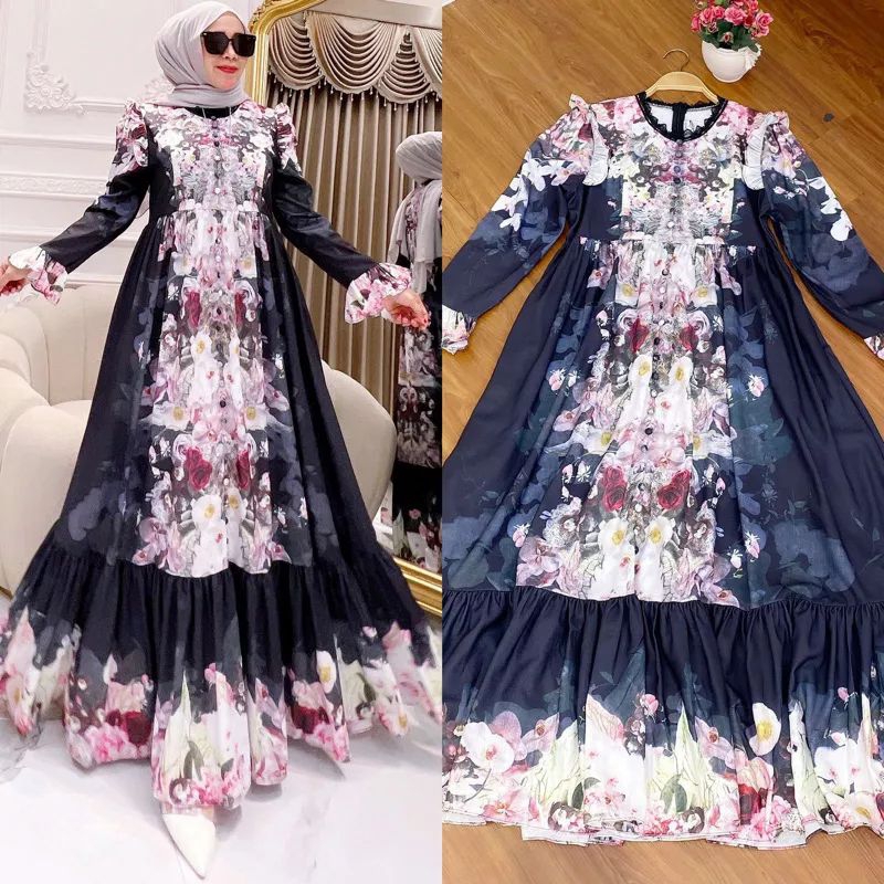 READYSTOCK GAMIS BANGKOK FLOWER/DRESS BUNGA BANGKOK/DRESS GAMIS BKK IMPORT PREMIUM VIRAL REALPICT