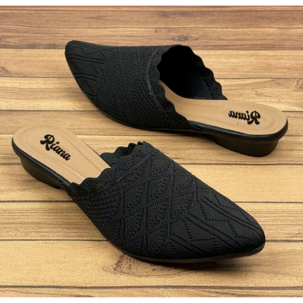 SANDAL WANITA SELOP RAJUT/SEPATU FLATSHOES WANITA KEKINIAN UPPER RAJUT