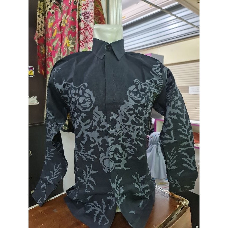 Kemeja Batik Solo Pria Premium Lengan Panjang Lapis Furing Motif Cakra Bahan Katun