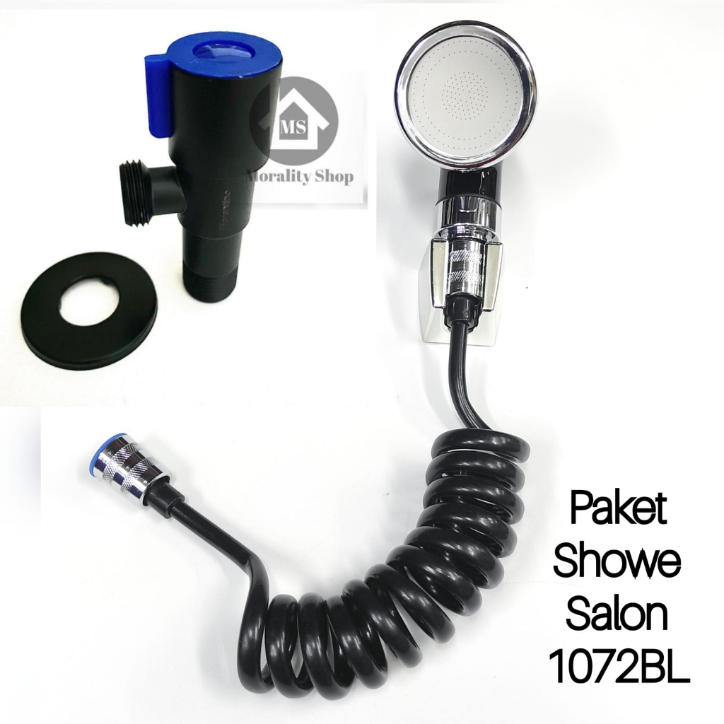 Paket Hemat Shower Salon Mini + Stop Kran Single 107251BL Shower Washtafel Salon Mini Set Kran Black