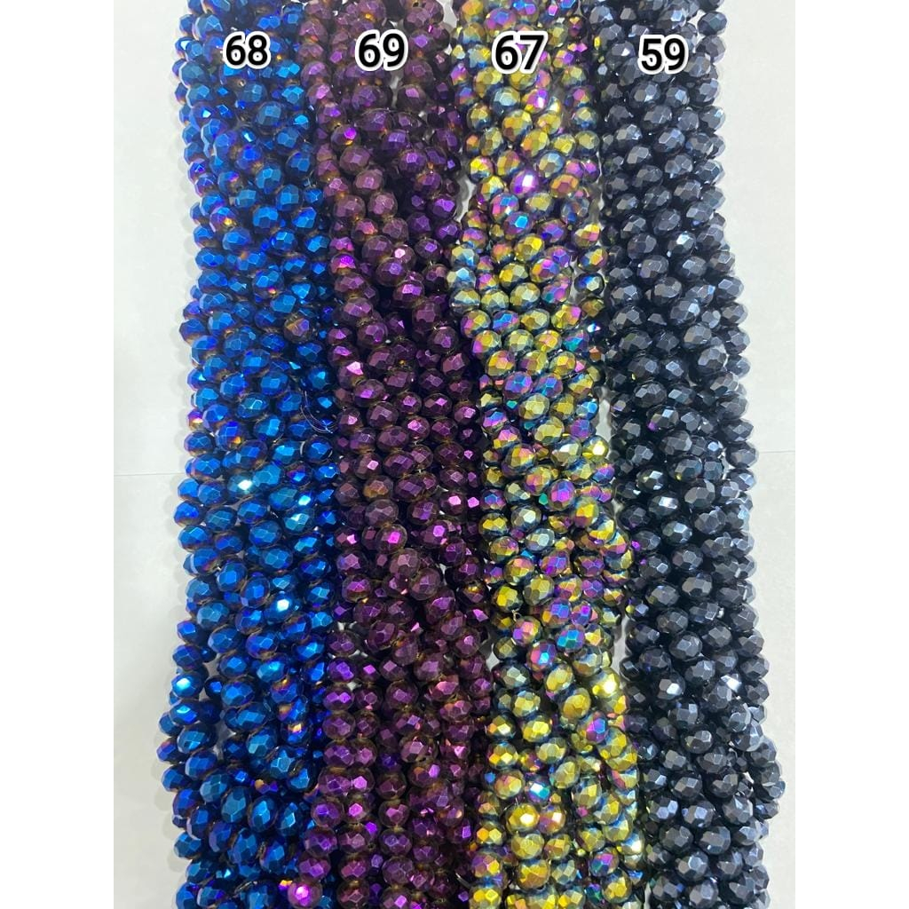 Kristal Ceko Bulat 8 mm warna Metalik