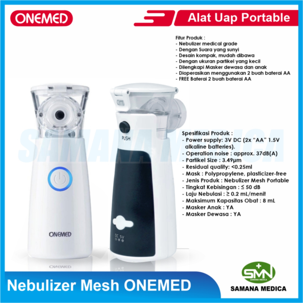 Nebulizer Mesh ONEMED M102 - Alat Uap Portable ONEMED M102 - Alat Terapi Pernafasan