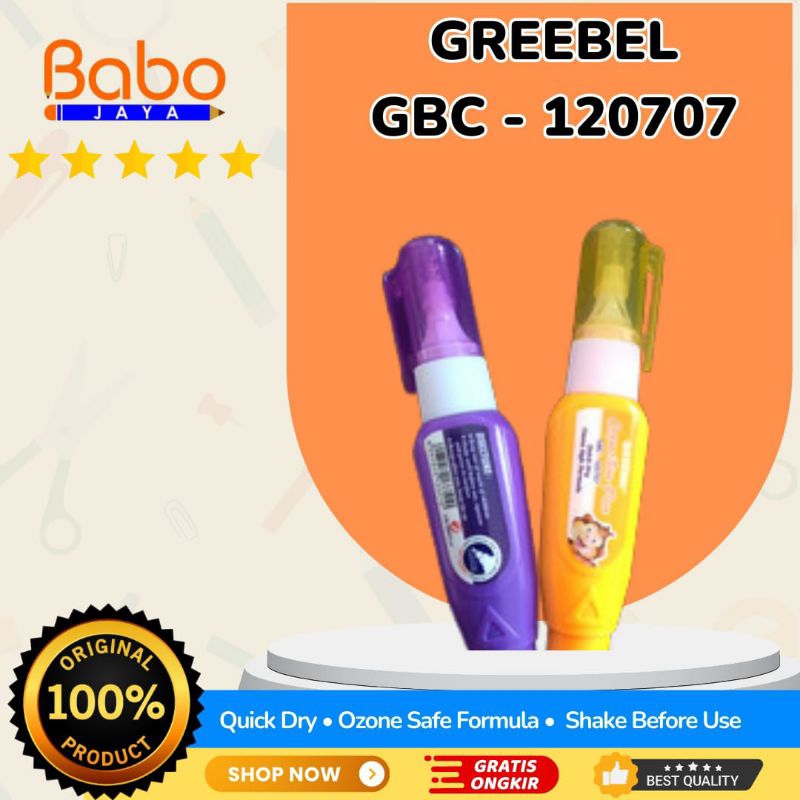 

BABO JAYA Correction Pen Greebel GBC 120707 , Tip Ex Cair Tipex Kertas Cepat Kering Tidak bau