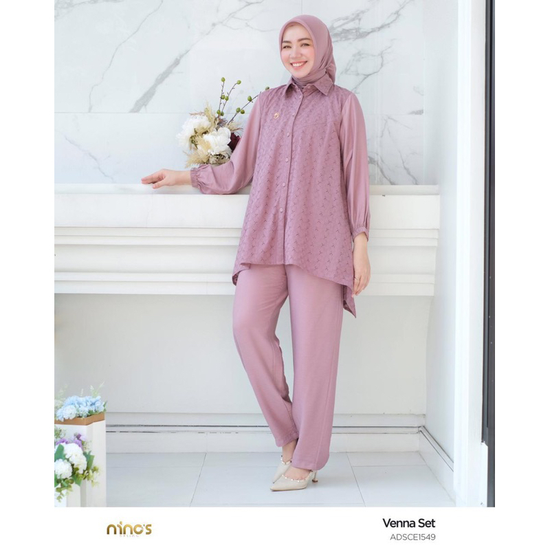stelan tunik Venna set 1549 stelan celana original ninos design