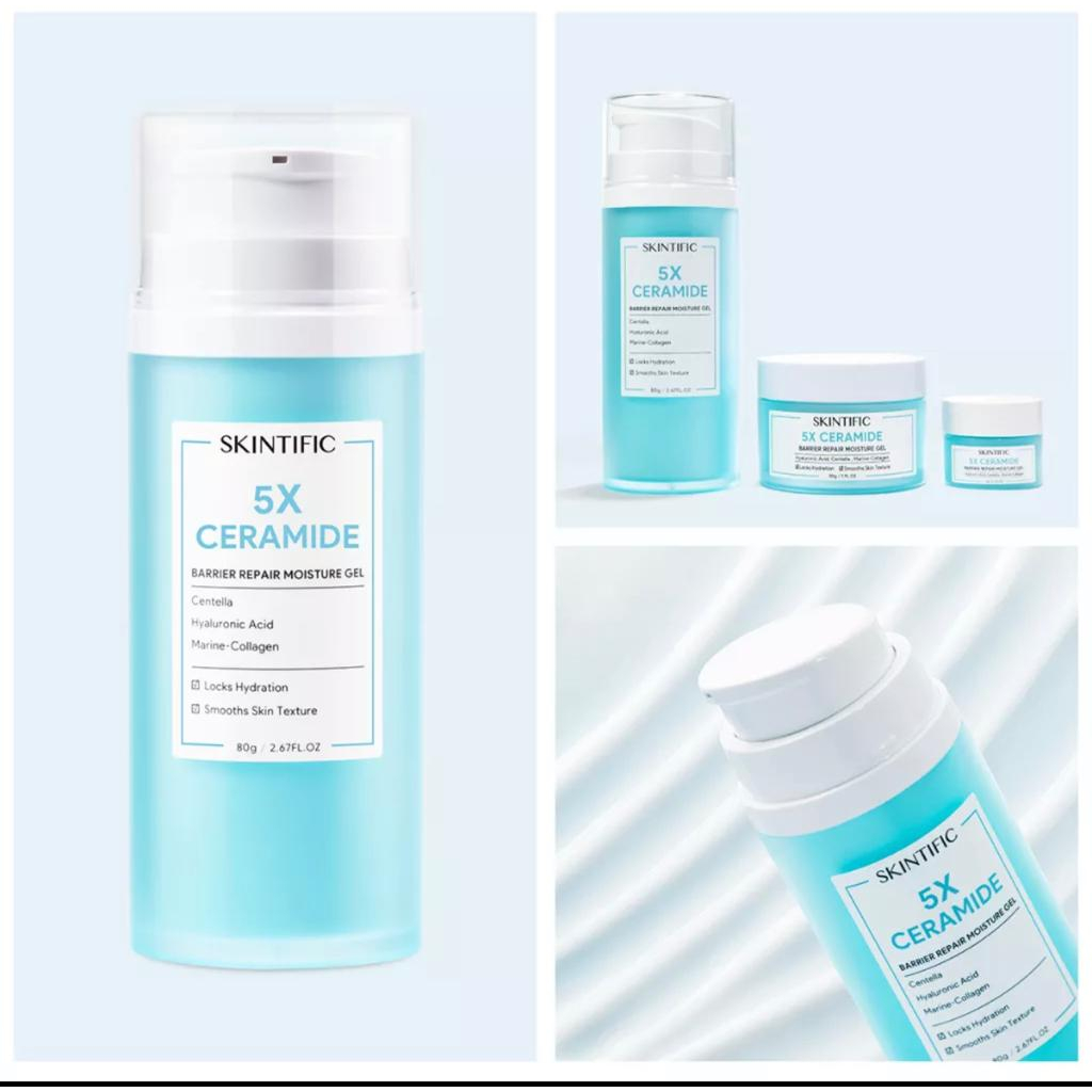 SKINTIFIC 5X Ceramide Barrier Moisture Gel 80g Facial Moisturizer Day Cream Night Cream Pelembab Wajah