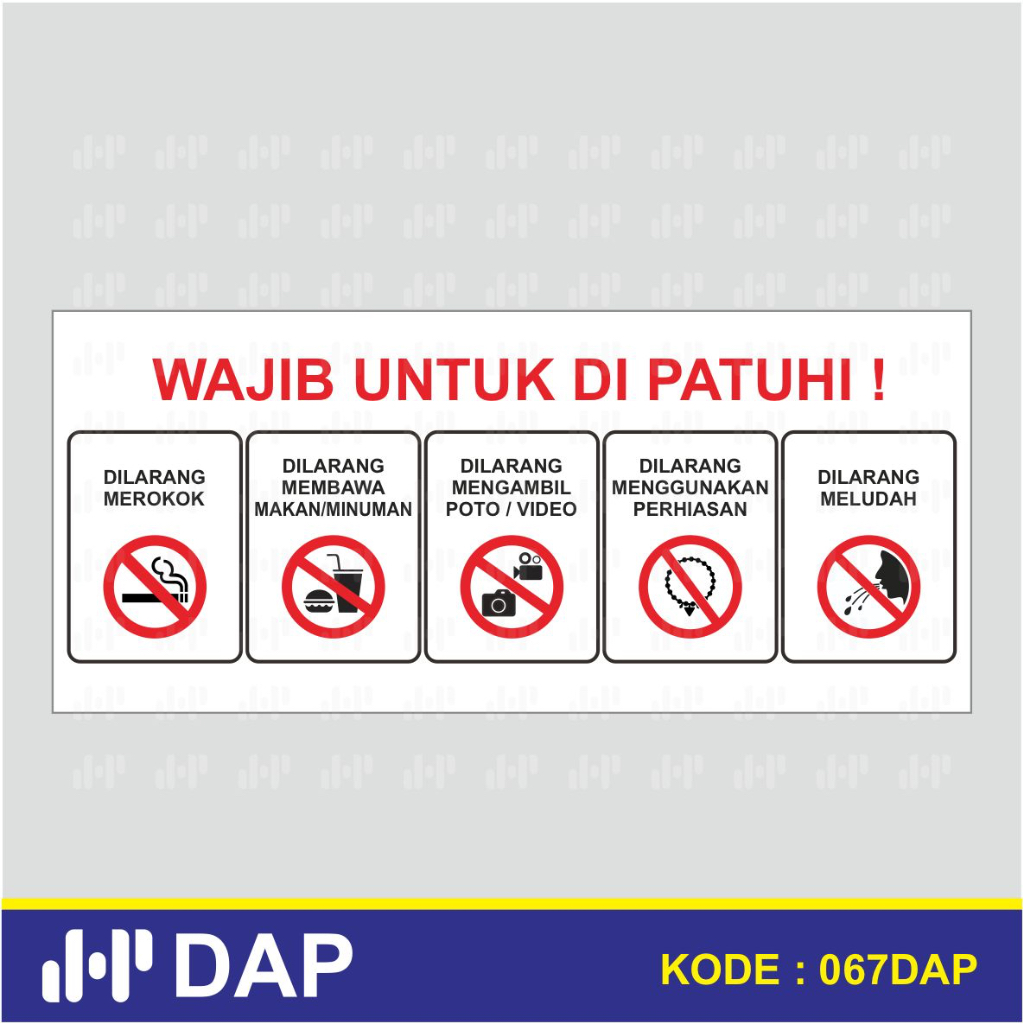 

067 - STIKER WAJIB UNTUK DIPATUHI KOMBINASI - 80 x 35 CM - VYNIL - TERBAIK