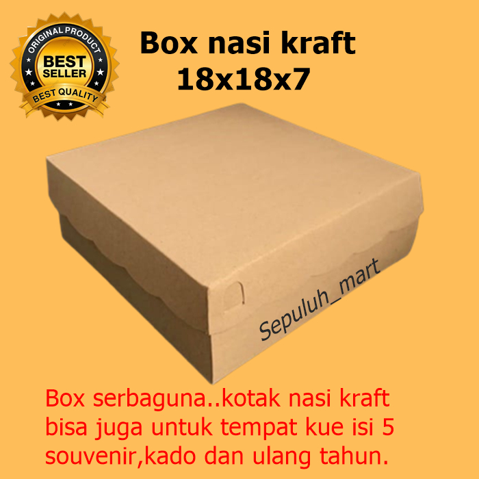 Box nasi 18x18/box nasi ulang tahun anak/box nasi kraft 18x18/dus nasi kotak/dus nasi kotak kekinian