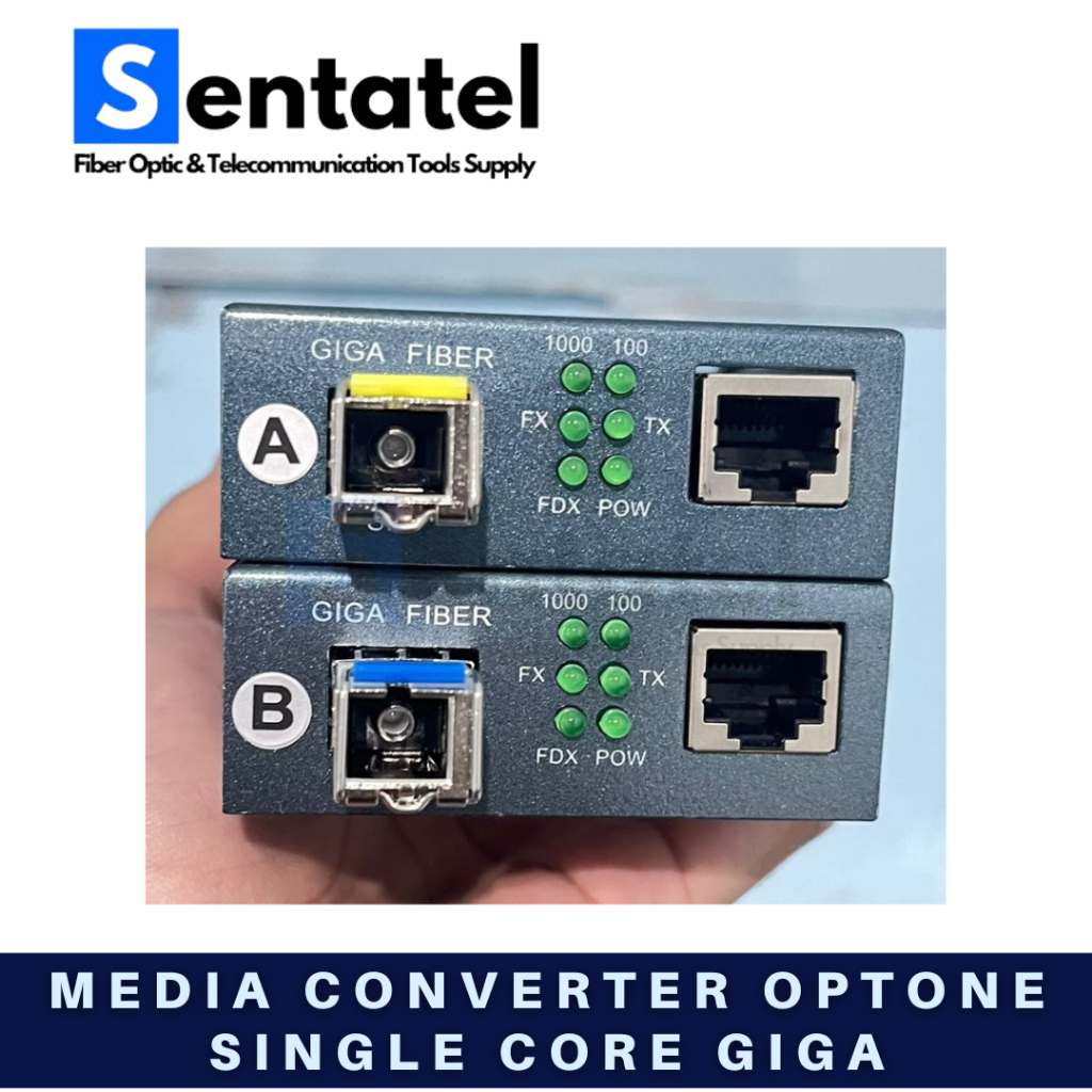 OPTONE MEDIA CONVERTER 10/100/1000 SINGLE CORE GIGA