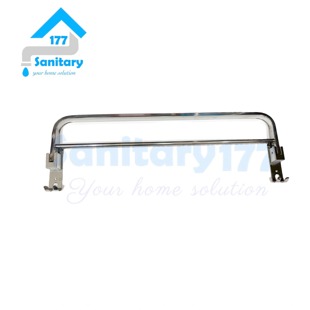 Rak Handuk Stainless Lipat 2 Susun Minimalis  8081- Gantungan Tempat Handuk Double Kapstok hook towel rack 2baris/S7
