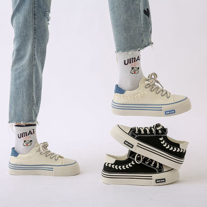 &quot;FREE BOX&quot;  SEPATU SNEAKERS WANITA KANVAS KOREA ASLI FASHION STYLIST BEST QUALITY LV0163