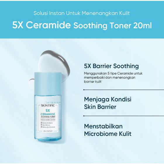 Skintific 5X Ceramide Barrier Travel Kit Skincare Paket Moisturizer + Cleanser + Soothing toner + Serum Sunscreen / Paket murah skincare Skintific