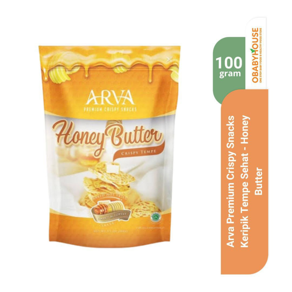 Arva Premium Crispy Snacks Keripik Tempe Sehat 100 gr - Honey Butter