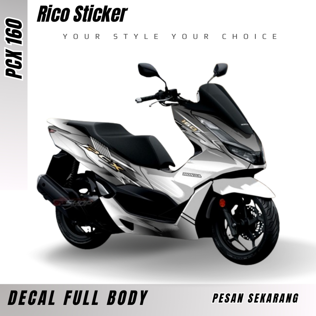 Decal Full Body Sticker Modifikasi Honda PCX 160 Terbaru Full Pelindung Laminasi