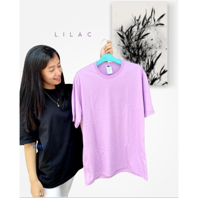 KAOS POLOS LENGAN PENDEK WARNA LILAC COTTON COMBED PREMIUM - BAJU POLOS UNISEX PRIA WANITA DISTRO KA