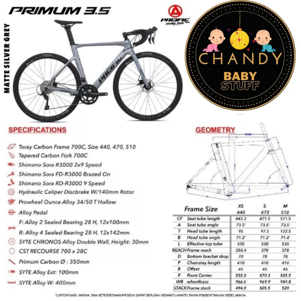 SEPEDA BALAP DEWASA PACIFIC BIKE PRIMUM 3.5 700CC