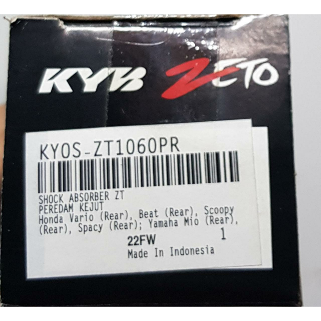 Shock Breaker Absorber Belakang KAYABA KYB ASTRA Zeto (S Series) (KYOS ZT1060PR) Mio Xeon Fino Vario Beat Scoopy Spacy