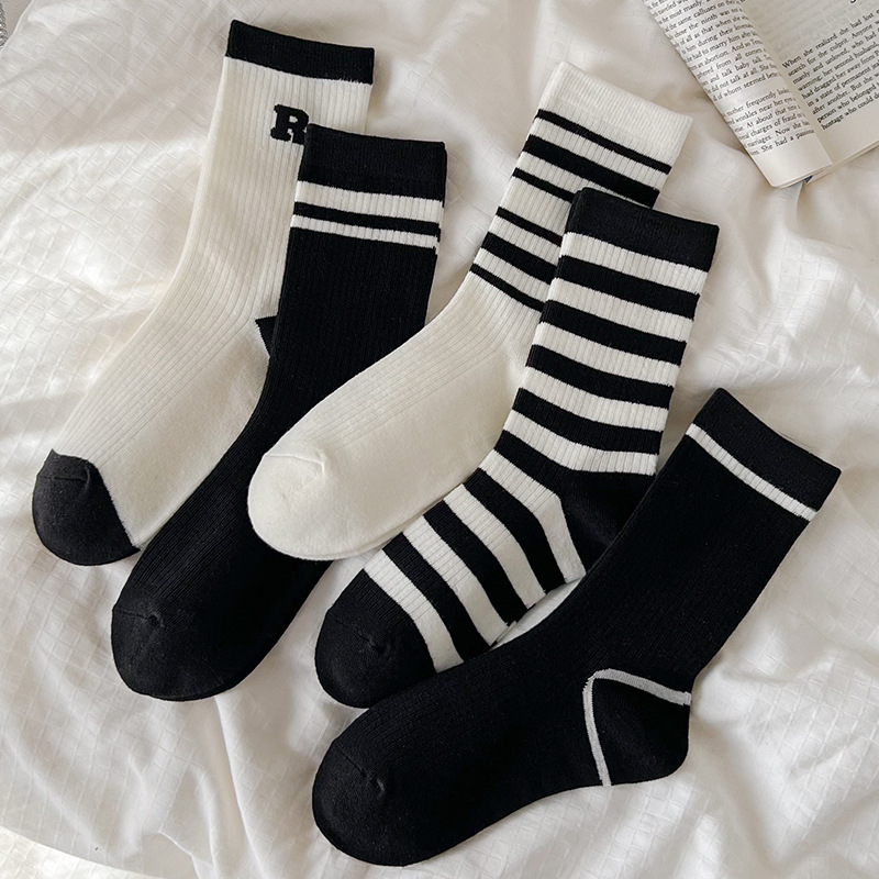 Kaos Kaki Motif Bergaris Unisex Semata Kaki Cowok Cewek Pendek Korea Fashion Style import Stripe Solid Color KK27 CYS