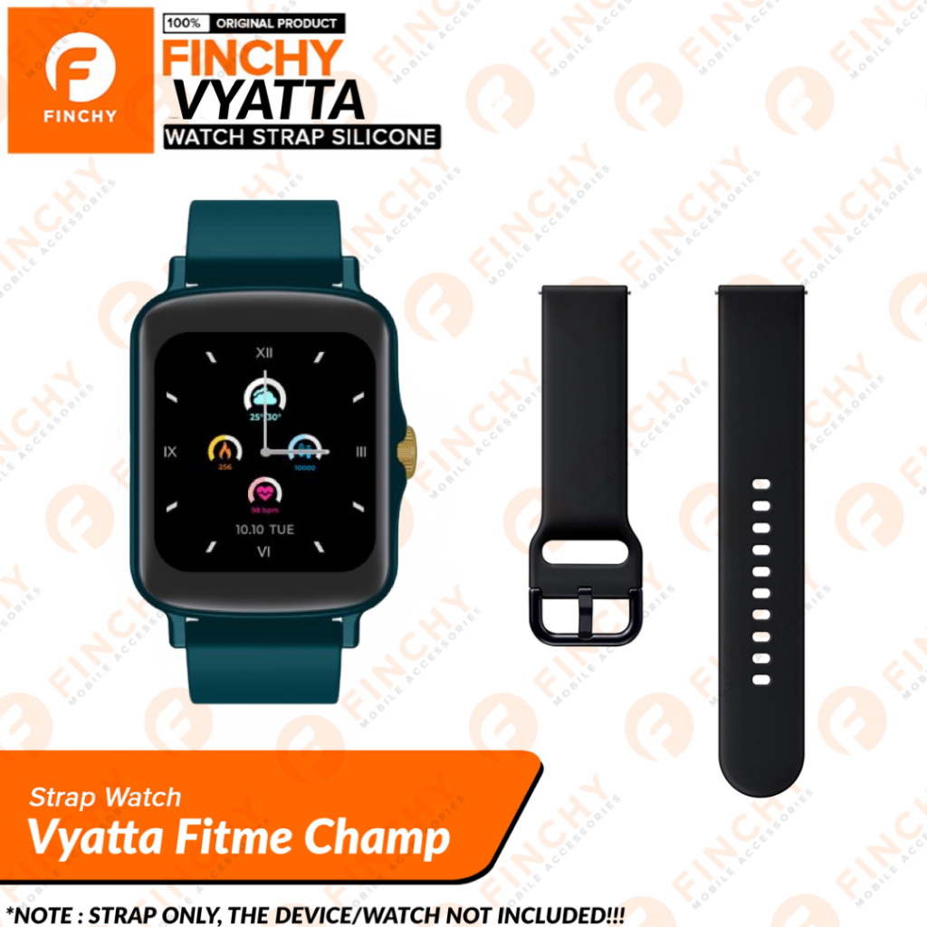 Finchy Silicone Strap for Vyatta Fitme Champ Smartwatch Replacement Rubber Wristband tali jam